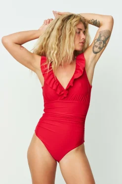 Cras Cph Badetøj<Agnes Swimsuit - Racing Red